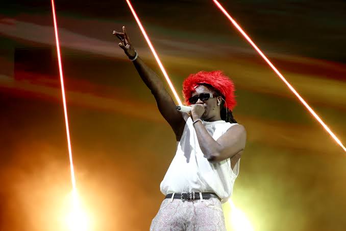 Young Thug performing live on stage